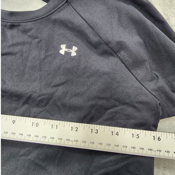 Under Armour Top Womens L‎ Black Heat Gear Fitted Open Back Long Sleeve Running - Picture 6 of 8